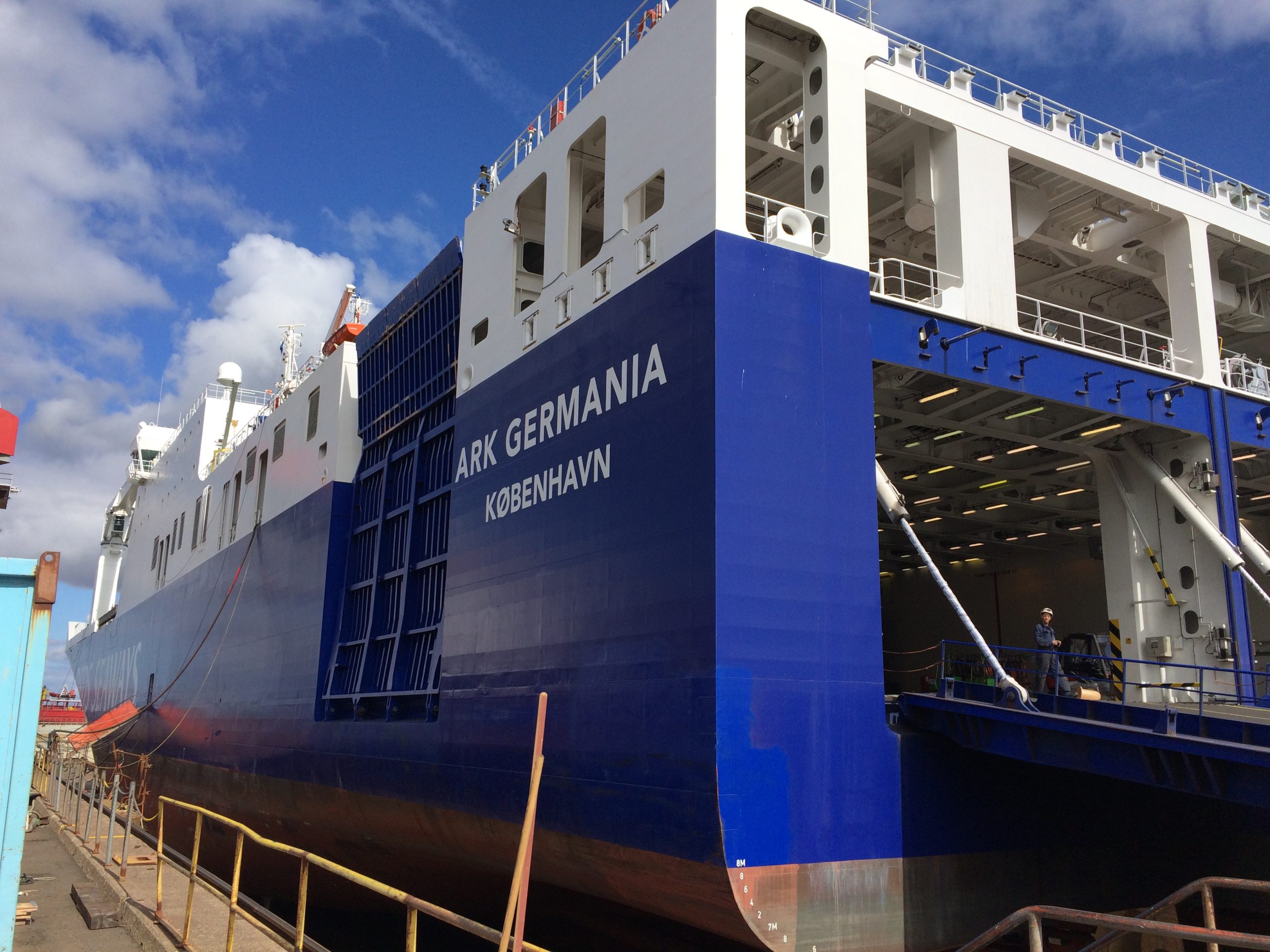 Ark Germania a vessel in the DFDS fleet taking action to be more sustainable